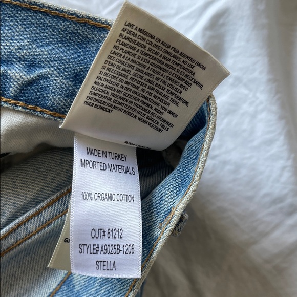 Agolde Light Blue Ripped Denim Shorts - Picture 4 of 5